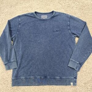 Fair Harbor Mens Sweatshirt Saltaire Terry Washed‎ Blue Size L Casual Coastal